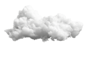 A fluffy white cloud, billowy and soft, floating in a clear space. png
