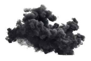 A billowing cloud of dark smoke, swirling and dense, suggesting movement and depth. png