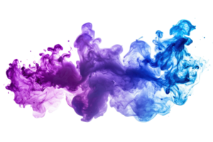 A vibrant swirl of purple and blue ink, blending and flowing together, creating a dynamic and artistic visual effect. png