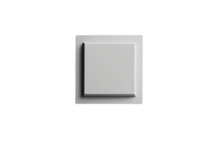 A simple, modern gray button with a subtle raised design, featuring clean lines and a minimalist aesthetic. png