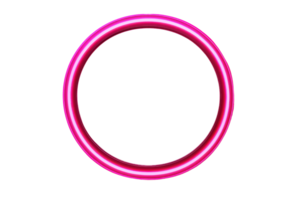 A glowing pink neon circle, radiating vibrant light, creating a striking visual element. png