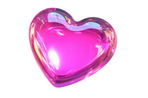 A glossy pink heart-shaped object with a smooth surface and vibrant color. png