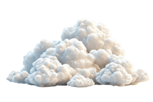 A dense cluster of fluffy, white clouds with a soft, billowy texture resembling cotton. png