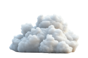 A fluffy, white cloud formation with a soft, rounded appearance, showcasing various shapes and textures. png