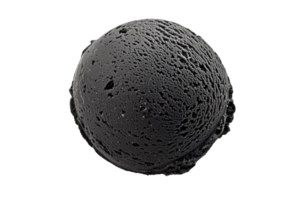 A spherical object displaying a textured surface, showcasing intricate details and patterns. png