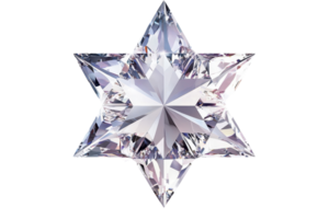 A brilliant star-shaped diamond with intricate facets reflecting light, showcasing its elegance and brilliance. png