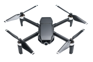 A sleek, black drone with four propellers, designed for aerial photography and advanced flight capabilities. png