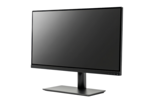 A sleek, modern computer monitor with a minimalist design and a flat screen, ideal for home or office use. png