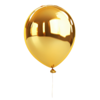 A shiny golden balloon with a smooth surface and a string attached. png