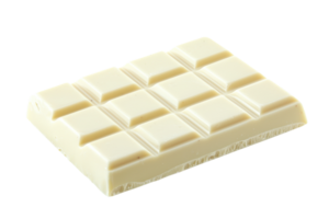 A smooth white chocolate bar with a segmented design, showcasing its creamy texture and sweet appeal. png