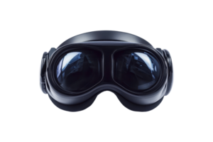 Sleek virtual reality goggles designed for immersive experiences, featuring dual lenses and a modern ergonomic design. png