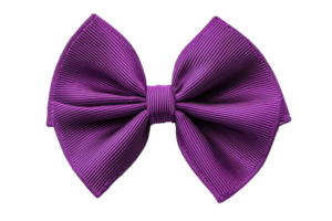 A vibrant purple bow made of textured fabric, featuring a classic shape with symmetrical loops and a central knot. png