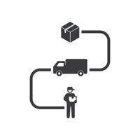 flat design of package delivery flow. vector