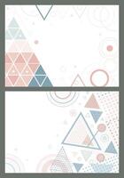 Modern flat geometric pattern made of minimalist triangles and circles in light colors. For corporate presentations vector