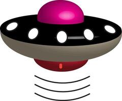 A futuristic UFO is flying in the sky vector