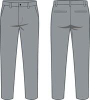 Formal grey trousers, front and back view vector