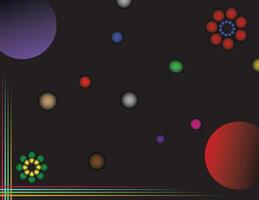 Abstract cosmic composition with spheres, circles and gradients vector