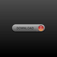 Realistic Modern 3D style Download Button with Icon on dark gradient background vector