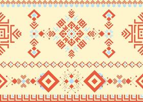Summer color set highlights a geometric ethnic pattern on Native American tribal fabric and tile vector