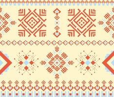 geometric tribal ethnic pattern for fabric, tile, and carpet, summer color vector