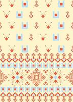 Native American tribal fabric with a geometric ethnic seamless pattern, designed for tile and carpet, summer color vector