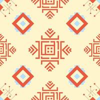 A geometric Native American tribal seamless pattern decorates fabric, tile and carpet, summer color vector
