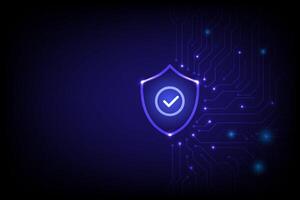Security of Internet storage database and data server with circuit board, technology concept vector