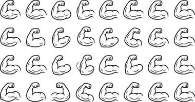 Stylized biceps muscle icon showcasing a modern and dynamic representation ideal for gym logos, workout apps, and strength training promotional materials vector