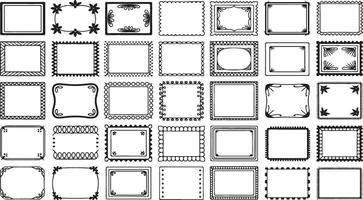 Postage Stamp Borders Collection Featuring Decorative Edge Designs for Mail and Communication Projects vector