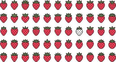 Assorted Strawberry Icons Set Presenting Red Strawberry Designs in Flat Format for Culinary and Wellness Projects vector