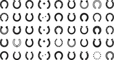 Horseshoe Icon Set Illustrating Luck Symbols in Format for Cultural and Design Applications vector