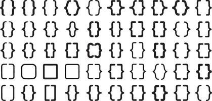 Variety of Bracket Styles in Format Including Curly Square and Angle Brackets for Design Use vector