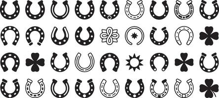 Collection of Horseshoe Icons Representing Luck Symbols in Format for Creative Designs vector