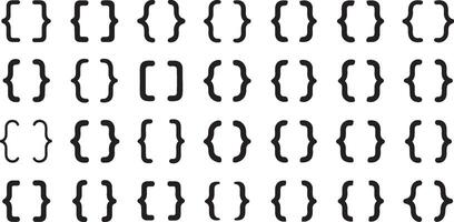 Assorted Bracket Designs in Format Showcasing Different Styles for Creative Projects vector