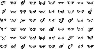 Dynamic Wing Icon Set Ideal for Innovative Branding vector