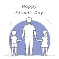 Celebrate Father's Day with a heartwarming design of a father enjoying time with his children, perfect for greeting cards or social media tributes to dads everywhere vector