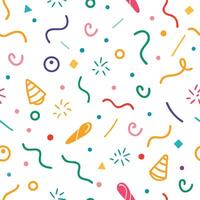 a colorful party background with confetti and st white background reamers vector