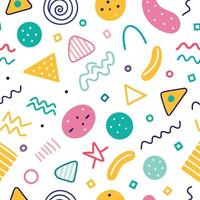 seamless pattern with colorful white background shapes and shapes vector