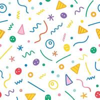 colorful pattern with various shapes and colors white background vector