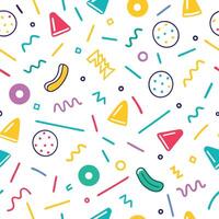 seamless pattern with colorful objects white backgroundwhite background shapes vector
