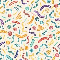 seamless pattern with colorful white background shapes lines vector