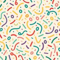 a colorful pattern with confetti and shapes white background vector