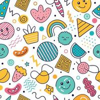 seamless pattern with colorful white background shapes white background background vector
