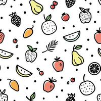 seamless pattern with fruit berries vector