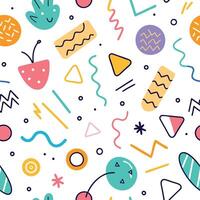 seamless pattern with colorful retro icons vector