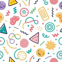 seamless pattern with colorful symbols vector