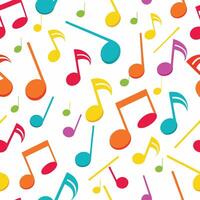 music notes seamless pattern on a white background vector