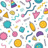 seamless pattern with colorful on a white background objects and shapes vector
