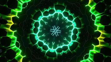 Pulsing Hexagon Waves in Kaleidoscope Style. Looped Animation video