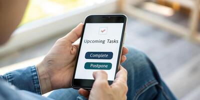 Accounting tasks and tasks on a smartphone photo